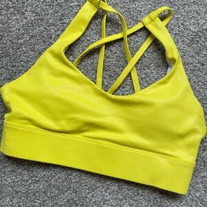 ZYIA metallic yellow Light N Tight strappy sports bra
